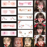 Love Heart Blush, Christmas Tree Makeup, Face Stickers, Fun Cosplay Tattoos, Children's Cartoon Reindeer Makeup