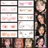Love Heart Blush, Christmas Tree Makeup, Face Stickers, Fun Cosplay Tattoos, Children's Cartoon Reindeer Makeup