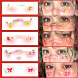 Love Heart Blush, Christmas Tree Makeup, Face Stickers, Fun Cosplay Tattoos, Children's Cartoon Reindeer Makeup