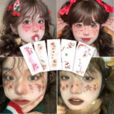 Love Heart Blush, Christmas Tree Makeup, Face Stickers, Fun Cosplay Tattoos, Children's Cartoon Reindeer Makeup