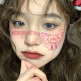 Love Heart Blush, Christmas Tree Makeup, Face Stickers, Fun Cosplay Tattoos, Children's Cartoon Reindeer Makeup