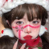 Love Heart Blush, Christmas Tree Makeup, Face Stickers, Fun Cosplay Tattoos, Children's Cartoon Reindeer Makeup