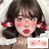 Love Heart Blush, Christmas Tree Makeup, Face Stickers, Fun Cosplay Tattoos, Children's Cartoon Reindeer Makeup