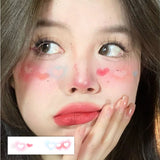 Love Heart Blush, Christmas Tree Makeup, Face Stickers, Fun Cosplay Tattoos, Children's Cartoon Reindeer Makeup
