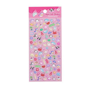 Adorable marine party-themed 3D bubble gum stickers featuring cute creatures. Perfect for decorating phone cases, laptops, and crafts. Kawaii ocean character decals.