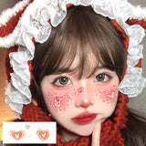 Love Heart Blush, Christmas Tree Makeup, Face Stickers, Fun Cosplay Tattoos, Children's Cartoon Reindeer Makeup