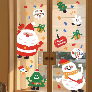 Christmas Anti-Static Glass Door Creative Stickers - Decorations
