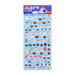 Adorable Japanese sushi-themed 3D bubble gum stickers featuring cute creatures. Perfect for decorating phone cases, laptops, and crafts. Kawaii food character decals.