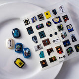 Adorable 5D embossed nail stickers with cute cartoon bee and bear designs. Easy to apply, long-lasting nail art. Perfect for fun manicures, kids' nails, and playful nail decorations. High-quality nail decals.