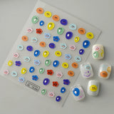 Adorable 5D embossed nail stickers with cute cartoon bee and bear designs. Easy to apply, long-lasting nail art. Perfect for fun manicures, kids' nails, and playful nail decorations. High-quality nail decals.