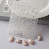 Adorable 5D embossed nail stickers with cute cartoon bee and bear designs. Easy to apply, long-lasting nail art. Perfect for fun manicures, kids' nails, and playful nail decorations. High-quality nail decals.