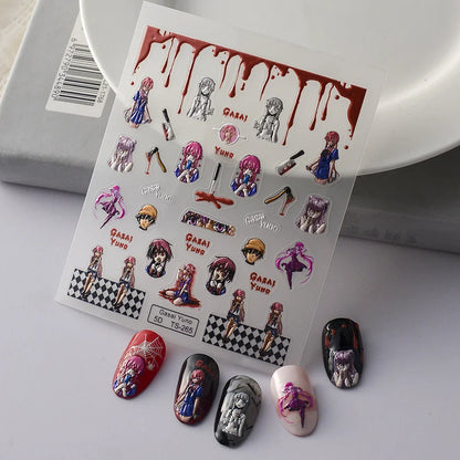 5D Nail Stickers: Embossed Stickers with Cartoon Bee & Bear Designs