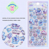 BONBON DROP 3D crystal sticker sheet with panda & ice/snow patterns, PVC self-adhesive, size 200×95mm	