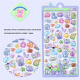 BONBON DROP 3D crystal sticker sheet with cute candy & dinosaur patterns, PVC self-adhesive, size 200×95mm