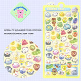 BONBON DROP 3D crystal sticker sheet with cute fruit, vegetable & pet patterns, PVC self-adhesive, size 200×95mm