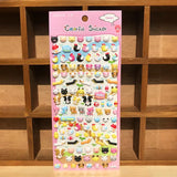Display of "Colorful Sticker" 3D puffy farm animal stickers, featuring cute designs of pigs, cows, sheep, and other farm creatures.