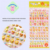 COLORFUL STICKER 3D bubble sticker sheet with cute lion & cat patterns, PVC self-adhesive, size 200×95mm	