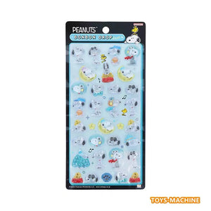 A retail package of kawaii Shima Enaga bird Pop Seal 3D puffy stickers with shimmering holographic aurora gradients and star details for DIY phone case crafting.