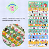 Product display of "MAMEPUNI" rabbit themed 3D puffy sticker sheet, including material (PVC/epoxy resin) and packaging size (200mm×95mm), cute kawaii stickers for planner decoration
