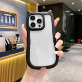 3D Cute Night Kitty Paradise Phone Case | Matte Black Cat Ear Kawaii Cover