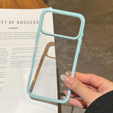 Minimalist Pastel Clear Bumper Phone Case | Hybrid Transparent Shockproof Base Cover