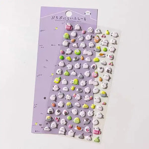 Cute kawaii sticker sheet with tiny positive energy penguin and sea animal designs, perfect for DIY phone case decoration.