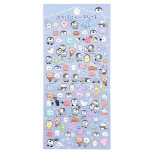 Cute kawaii sticker sheet with tiny positive energy penguin and sea animal designs, perfect for DIY phone case decoration.