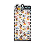 A retail sheet of premium thick epoxy 3D puffy stickers featuring classic retro Mickey Mouse characters and vintage slogans for DIY phone case crafting.